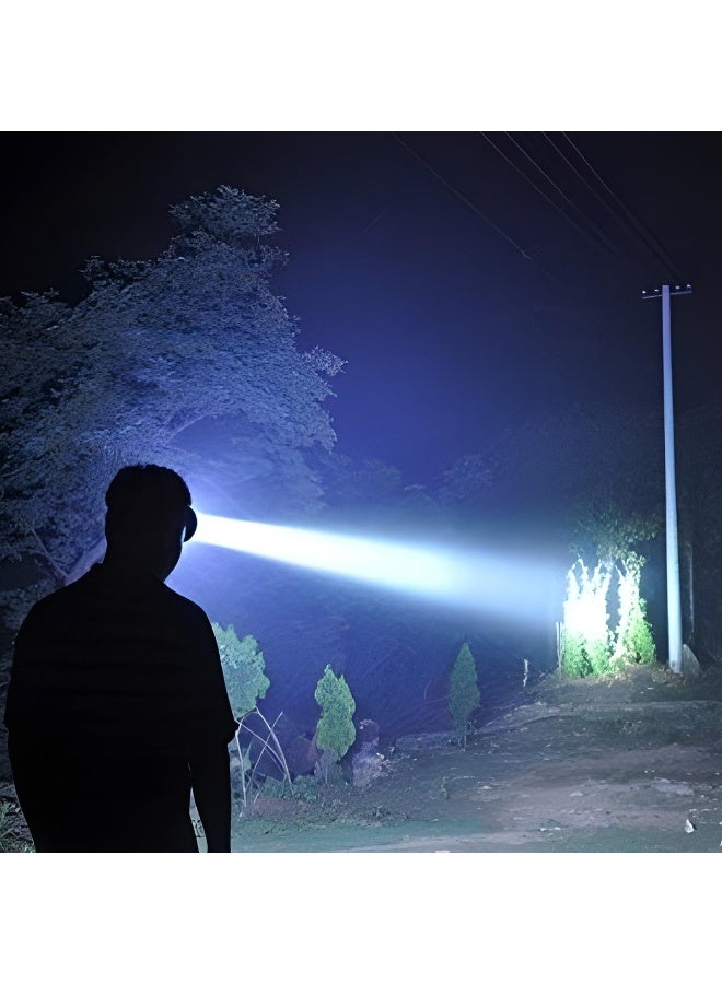 Deepking Rechargeable LED Headlamp 3W USB Charging 1200mAh Battery Waterproof Head Light with Strong and Low Modes Adjustable Headband for Camping Hiking Fishing Cycling Farming Outdoor Work Emergency Use Night Running Caving Lamp Headlamp USB Torch LED - Image 3